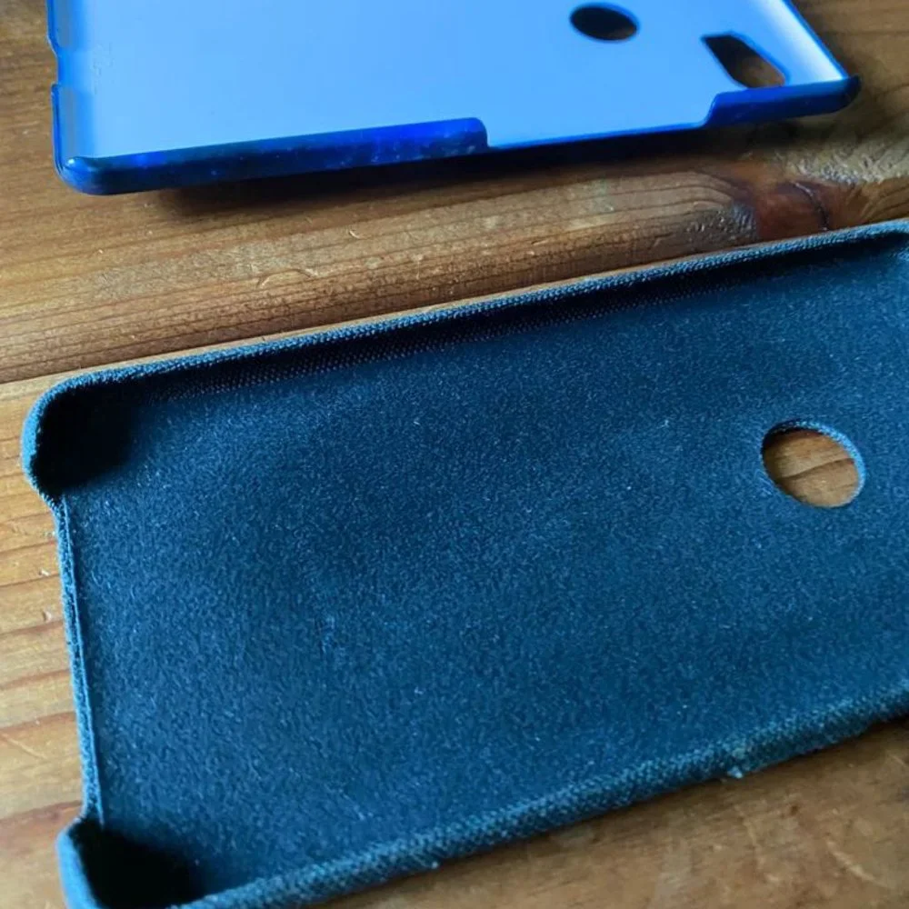 Google Pixel 2 XL Phone Cases (Blue Galaxy & Grey Fabric)